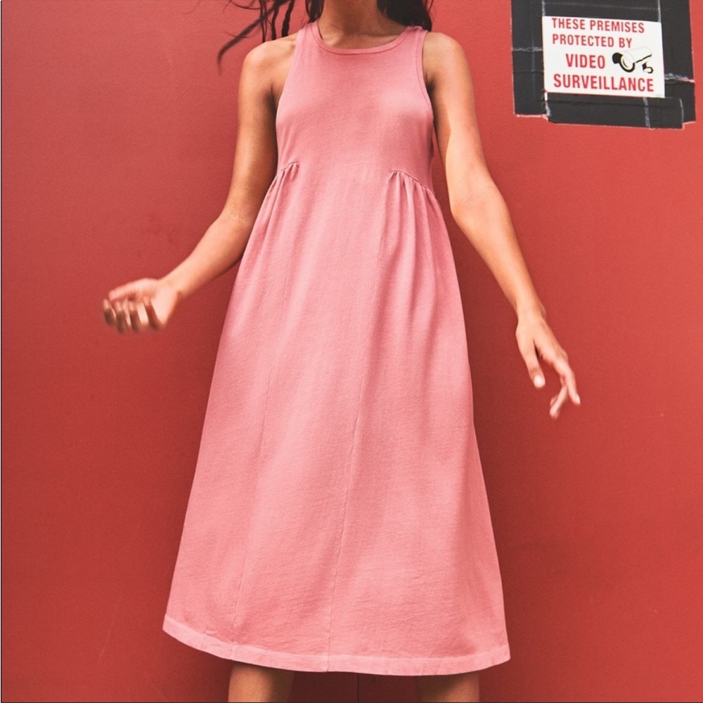 ZARA Pink Midi Tank Dress Small